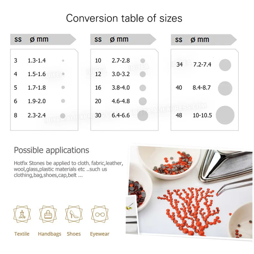 Янтарные стразы горячей фиксации с плоской задней стороной кристалл страз