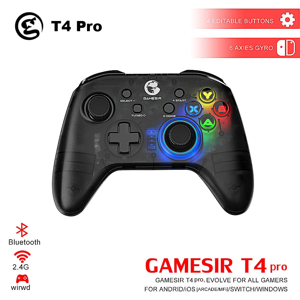 Игровой контроллер GameSir T4 Pro 2 4 ГГц джойстик для Nintendo Switch / Android/iPhone/ПК/Apple Arcade MFi Games -