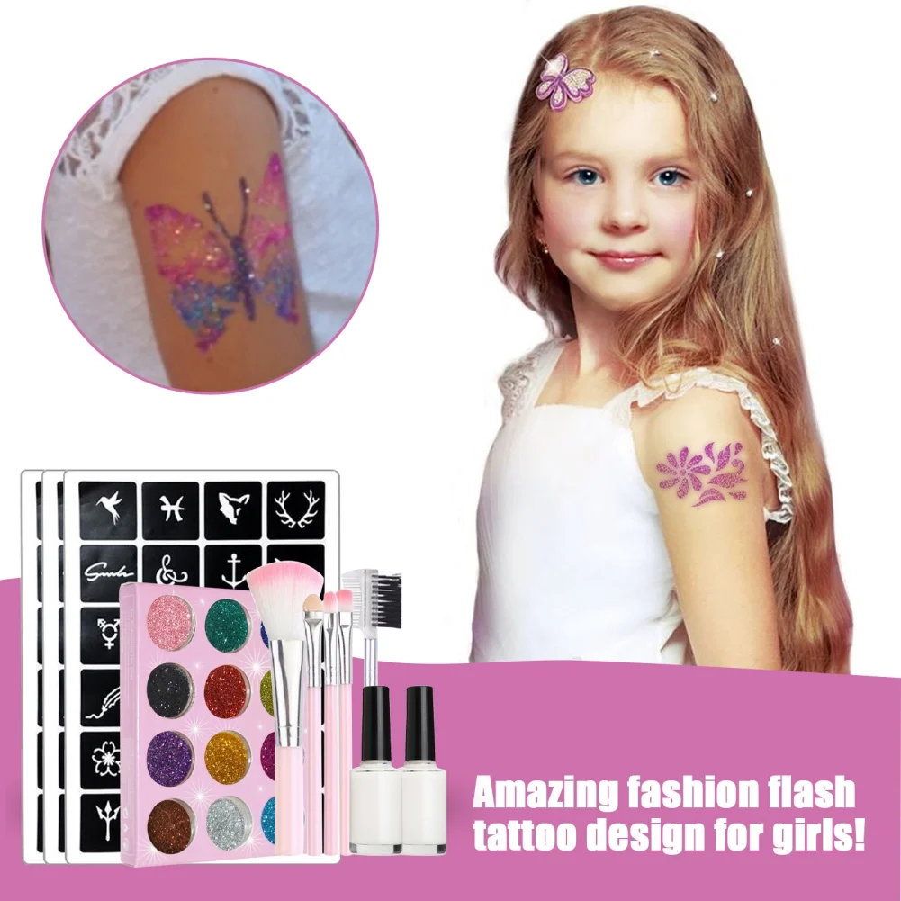 Temporary Tattoos Girls And Boys Party Favors Tattoos Decor For Cute Party Glitter Styles Tattoo Stickers Kids Party Supplies