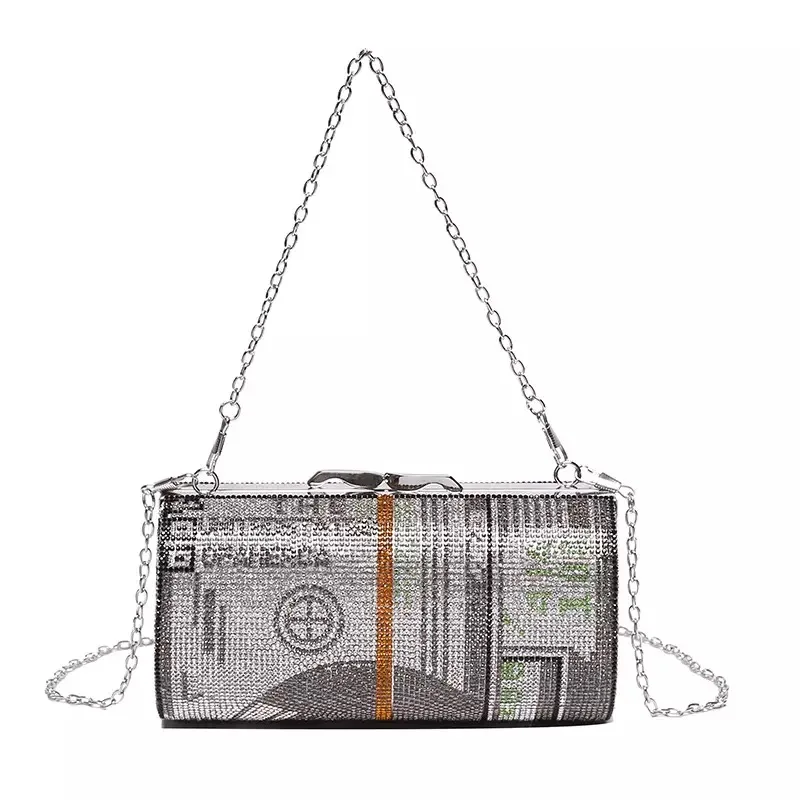 Вечерние клатчи с кристаллами и стразами женские круглые маленькие сумочки для