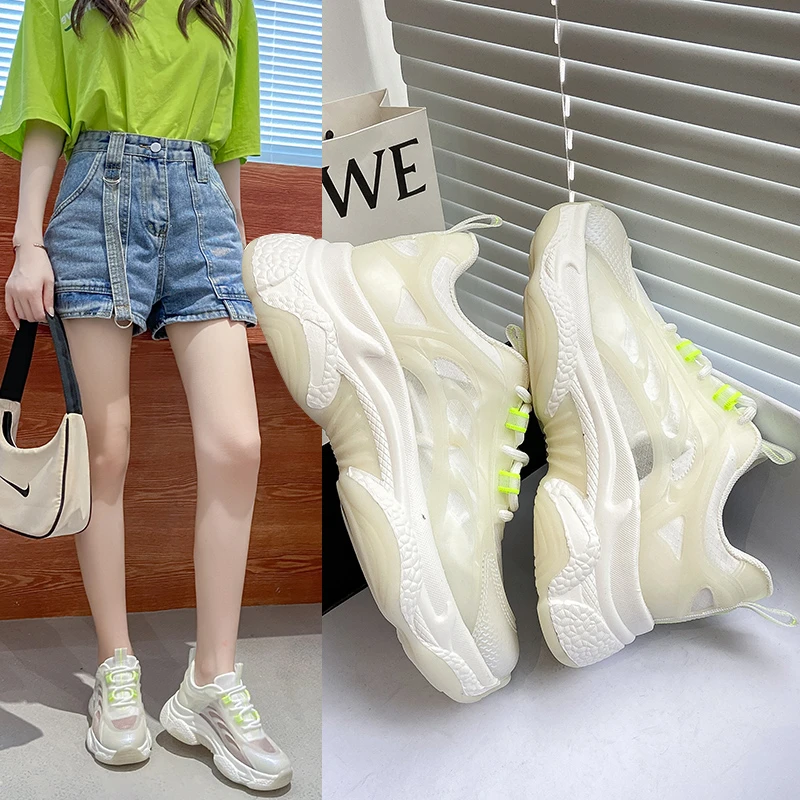 

Сандалии женские вязаные, эластичная летняя обувь, универсальные Повседневные Дышащие Спортивные туфли с желейной подошвой, X848