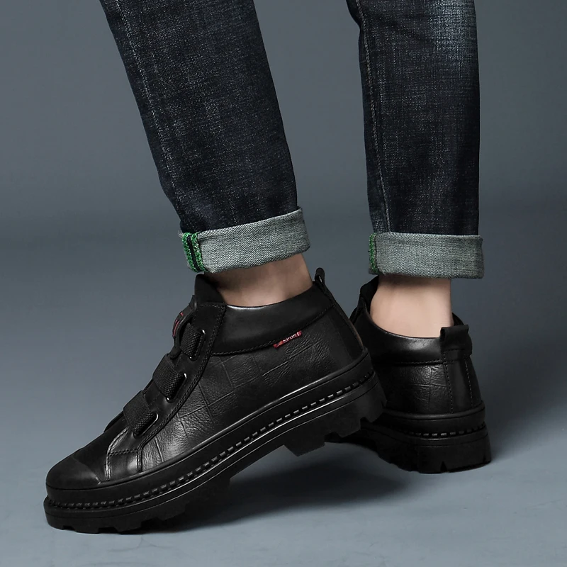 Новинка Мужские ботинки Челси Ботильоны из натуральной кожи ботинки-дезерты без