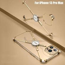 Luxury Metal Frame Shape Bumper Case For iPhone 13 Pro Max Cool Shockproof Back Cover For iPhone 12 Mini