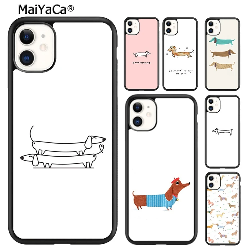MaiYaCa мультфильм такса сосиска собака чехол для iPhone 5s SE 6 6s 7 8 plus X XR XS 11 12 pro max Samsung Galaxy