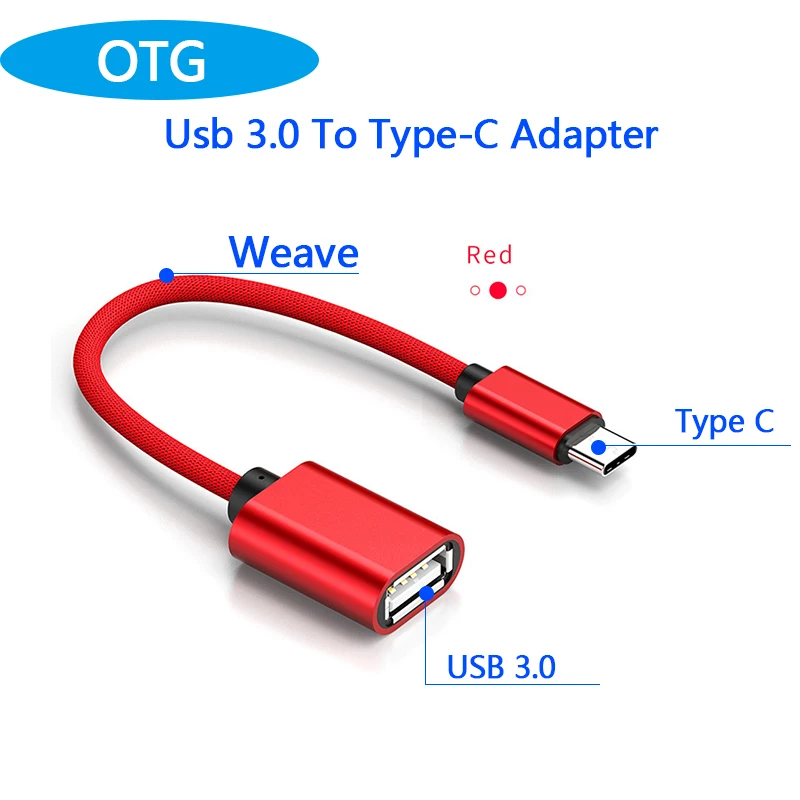 Кабель адаптер типа C к USB OTG Type папа 3 0 Женский для MacBook Pro Samsung S9 кабели