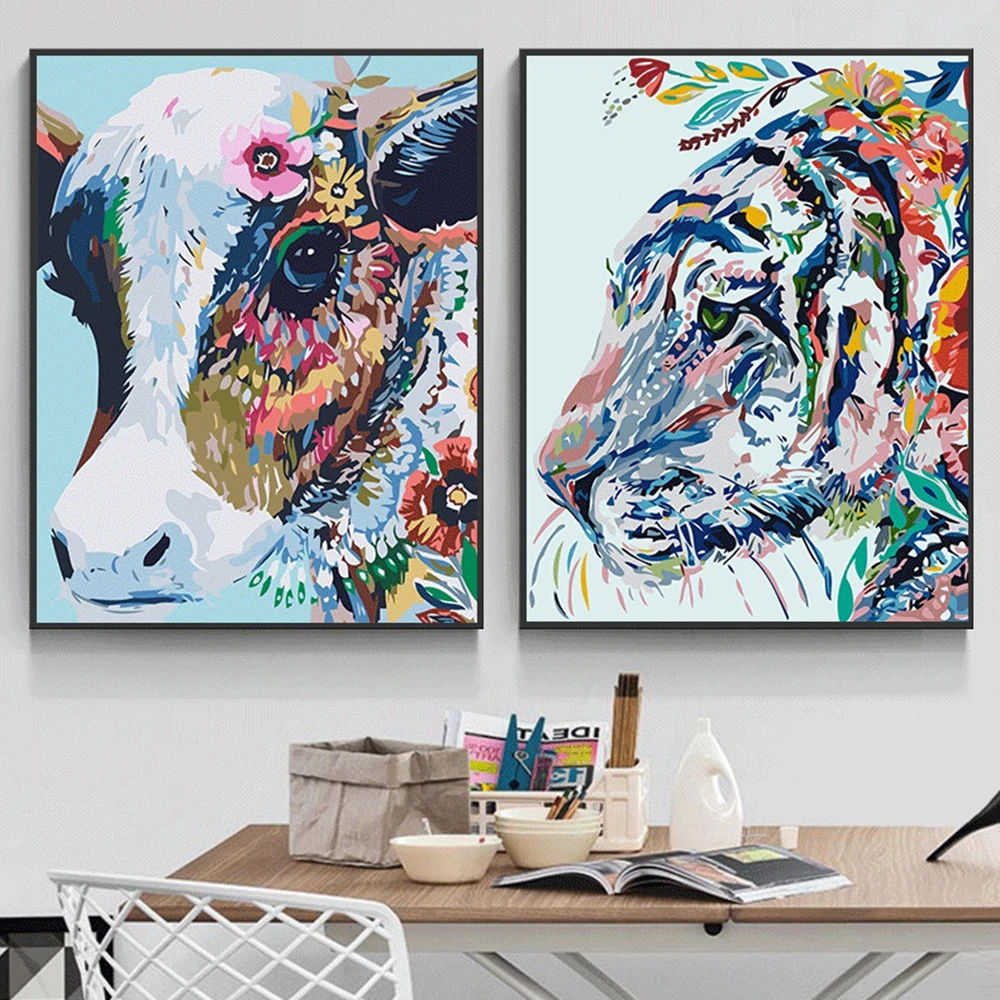 5D алмазная картина с изображением животных корова сделай сам вышивка тигр