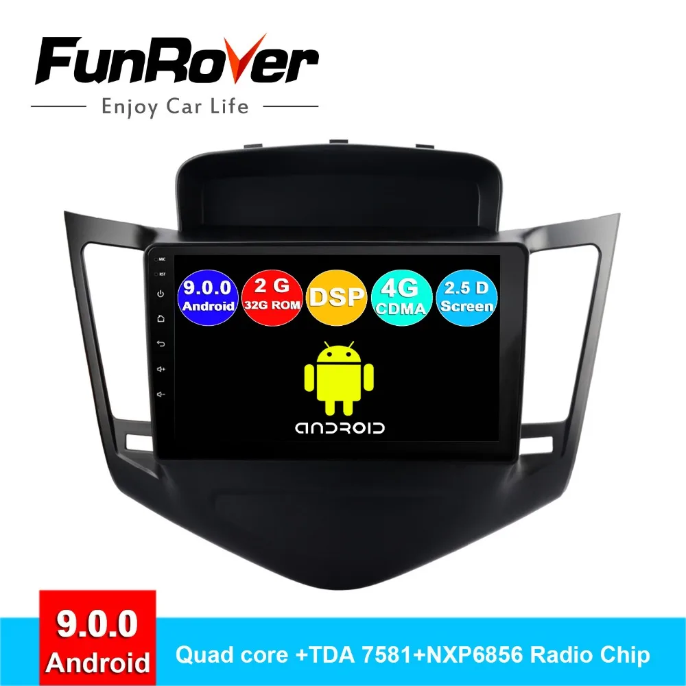 Автомобильный DVD-плеер с GPS и мультимедиа-функциями FUNROVER Android 9.0 2.5D+IPS для Chevrolet Cruze 2009-2014 с радио-навигацией, DSP и Bluetooth.