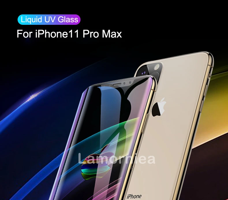 100D УФ полный клей Sceen протектор для iPhone 11 Pro Max жидкость для экрана УФ закаленное стекло для iPhone 11 Pro Max X XS пленка для экрана