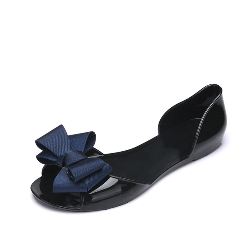 Сандалии желе женские на плоской подошве мягкие туфли без застежки открытый