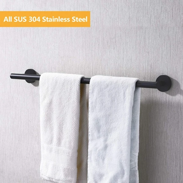 

24 Inches Matte Black Towel Bar for Bathroom Kitchen Hand Towel Holder Dishcloths Hanger Stainless Steel Wall Mount No Drill
