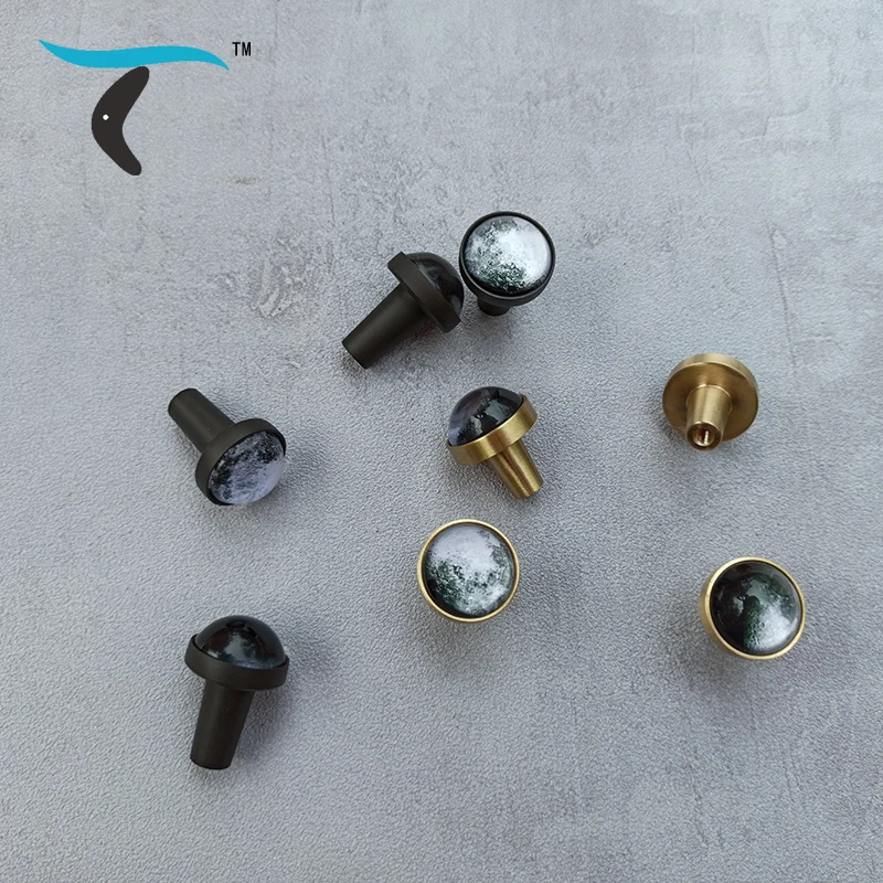 

Brass cabinet handle Crystal Moon Pattern pull knob corridor wall decoration hook furniture coat bag hook knob/Clothes hook