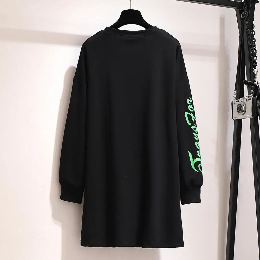 Осенняя Толстовка размера плюс с длинным рукавом теплая толстовка большого