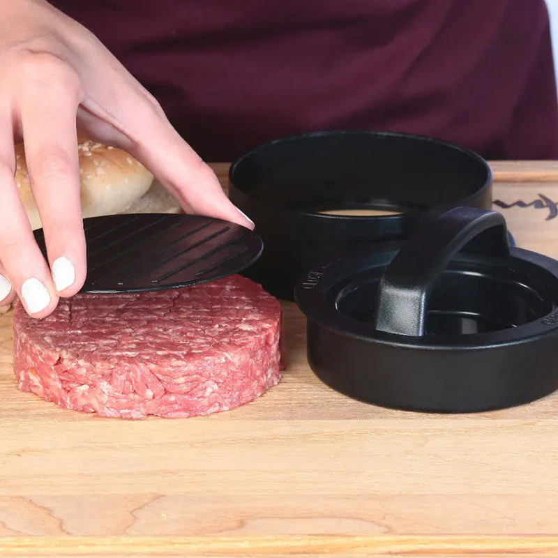 3 in 1 Stuffed Press Meat Patty Hamburger Maker Mold Sliders Non Stick Plastic Pie Mould Kitchen Cooking Tool Black | Дом и сад