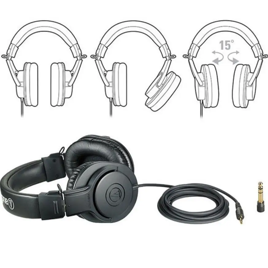 

ATH-M20X Available Recording Studio Entry Monitor Headphones Wired Dedicated Noise Reduction Headset
