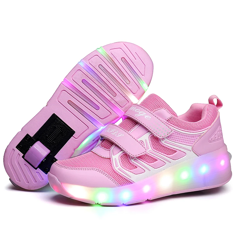 Красочные светодиодсветодиодный мигающие роликовые коньки Heelys обувь для детей