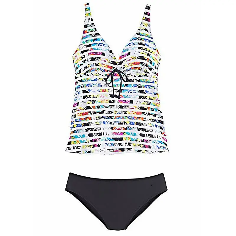 

Push Up Padded Swimsuit Woman Dot Point Sling Vest Beach Bikini Set Sexy Striped Print Swimwear