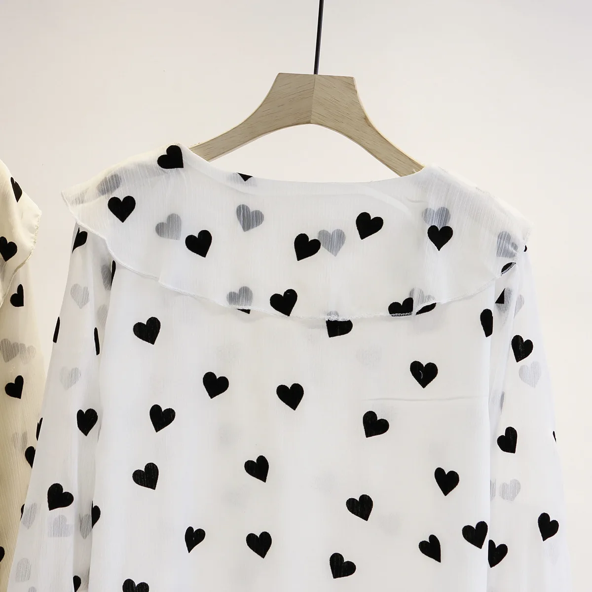 Свободная Милая женская рубашка с длинным рукавом большой размер шифоновая