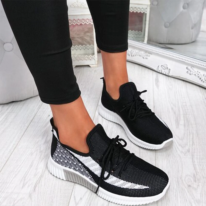

Women Sneakers Vulcanized Sport Walking Running Shoe Mesh Flat Casual Spring Anti-slip Soft Cushion Breathable Lightweight 2021