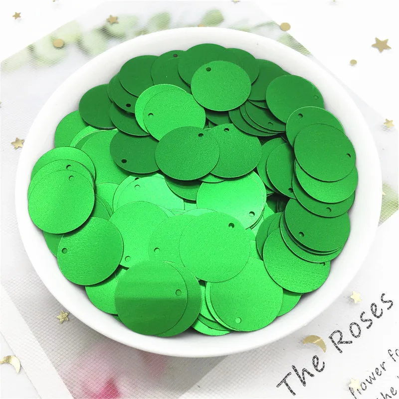 Матовая 20 мм Плоская Круглая ПВХ тесьма с пайетками для шитья Свадебное Ремесло 1