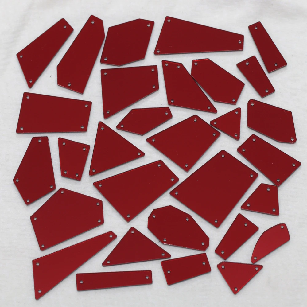 Siam acryl ic зеркало пришить Стразы DIY Flatback акрил пришивные стразы с отверстиями для