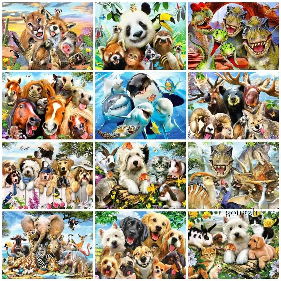 Алмазная 5D живопись сделай сам вышивка с изображением леса животного собаки Льва