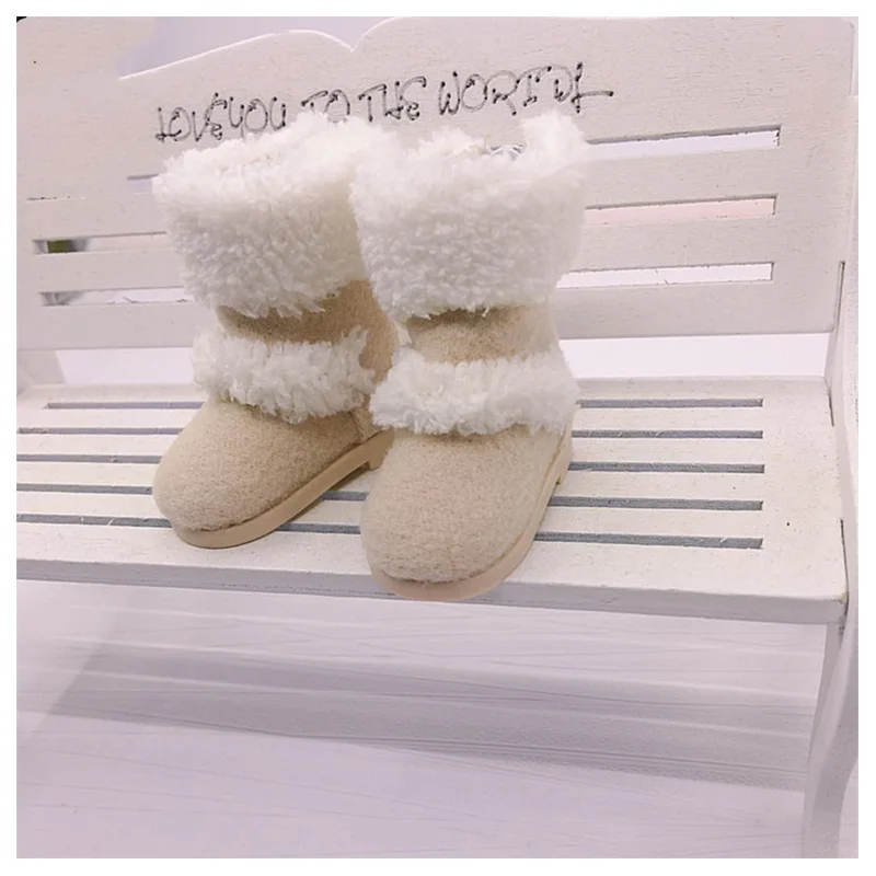 1/6 BJD shoes 4.6cm doll shoes doll winter boots for 1/6 BJD shoes doll accessories doll shoes light khaki color