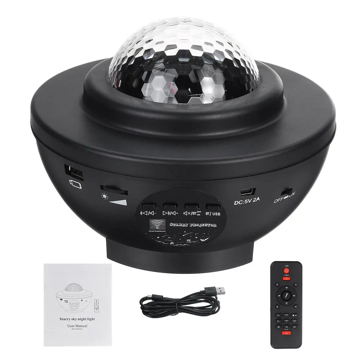 

Colorful Starry Sky Projector blueteeth Voice Control Music Player LED Night Light USB Charging Projection Lamp Kids Gift