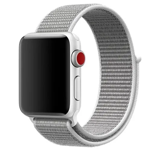 Pearl Нейлоновый ремешок для Apple Watch band 42 мм 38 мм iWatch 4 band 44 мм 40 мм Браслет спортивная петля ремешок для часов correa ремень дышащий - Цвет ремешка: Pearl