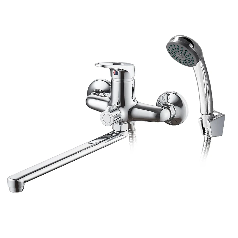 LEDEME Смеситель для ванны с длинным изливом 300мм. латунь Цвет: хром L2213|Смесители