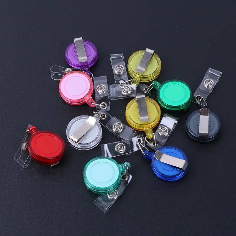 

1pc Retractable Ski Pass ID Card Badge Name Tag Holders Anti-Lost Clip Holder ffice & School Supplies Badge Holder
