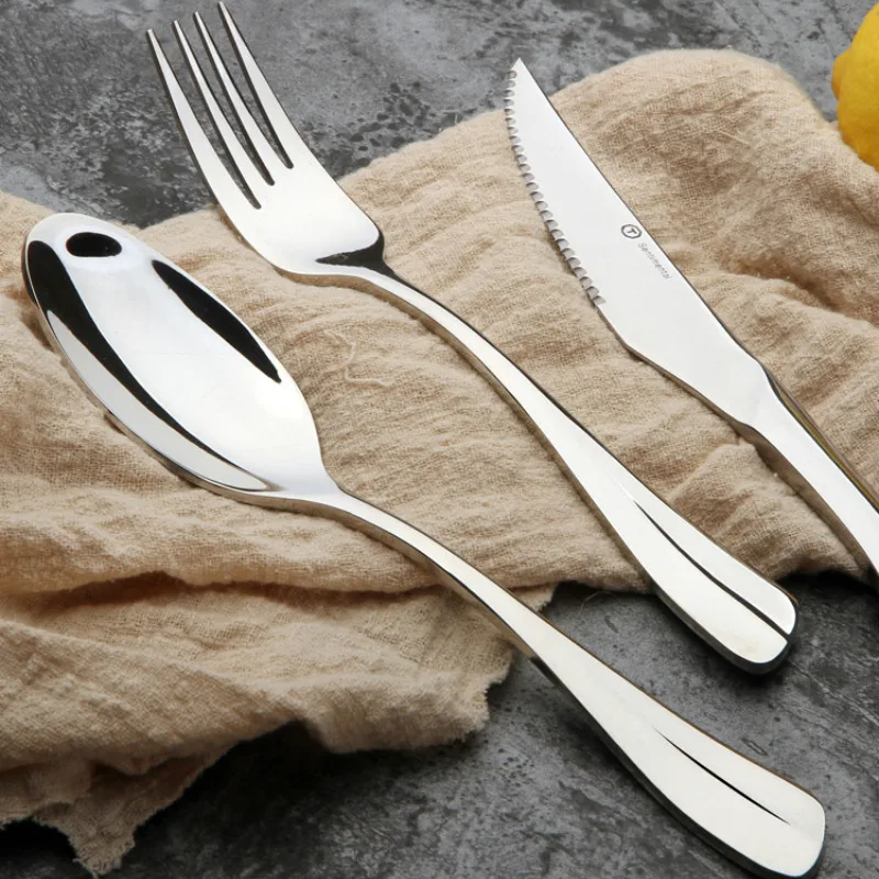 

Silver Royal Modern Fashion Cutlery Set Portable Travel Thicken Tableware Set Elegant Life Geschirr Set Home Decoration Ec50cj
