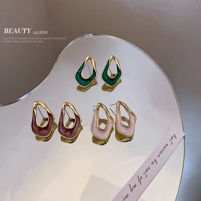 

Temperament Lady Irregular Geometric Dripping Dangle Earrings Simple Vintage Design Eardrop For Women Birthday Jewelry Gifts