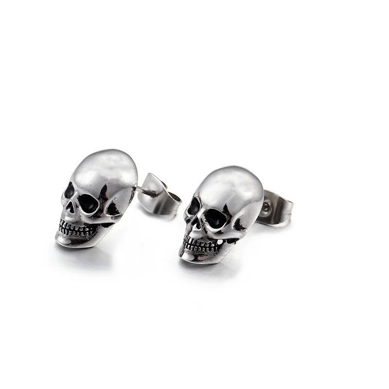 

New Earrings Couple Party Decoration Earrings Hip Hop Punk Rock Men's and Women's Retro Skull Halloween Gifts Wholesale