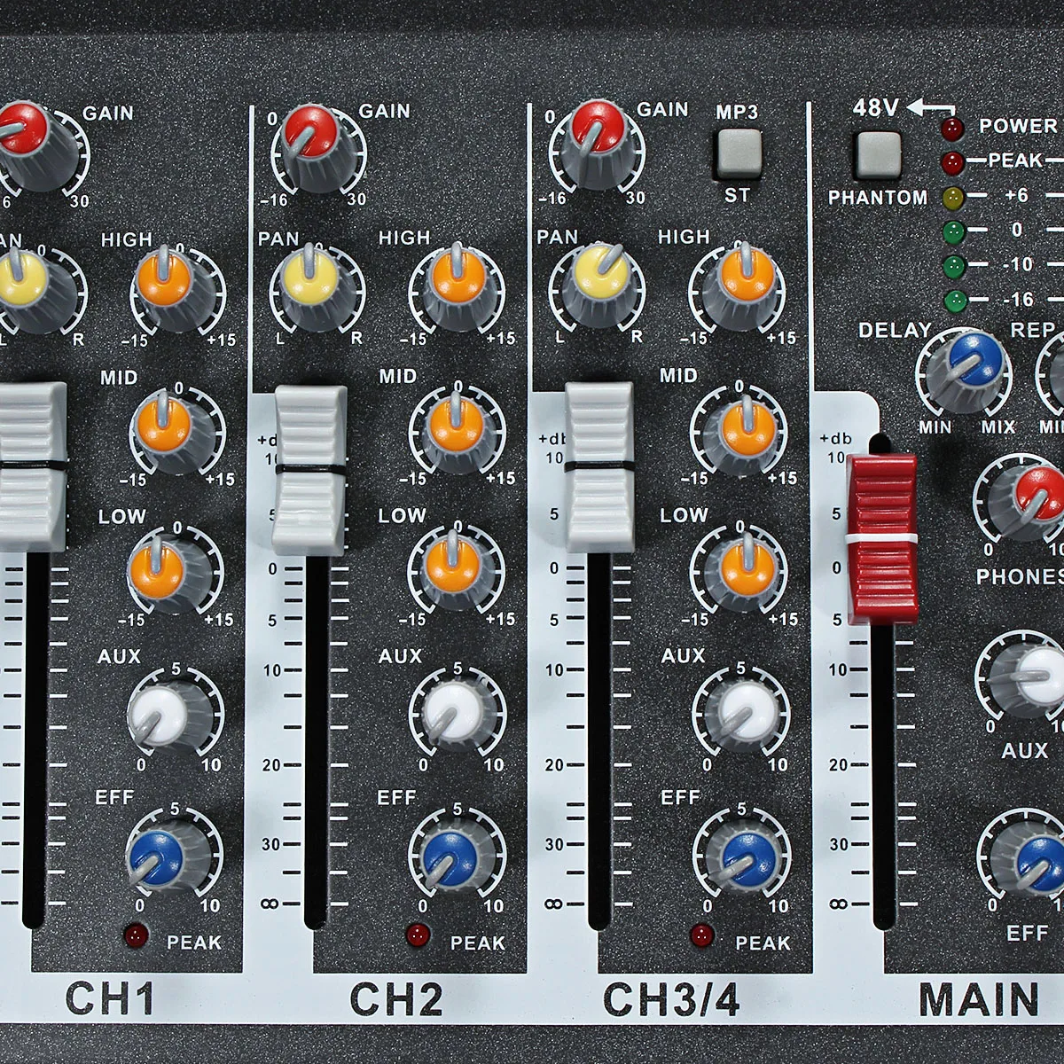 LEORY Karaoke Mixer Professional 4 Channel Studio Audio Mixing Console Amplifier Digital Mini Microphone Sound Mixer Sound Card