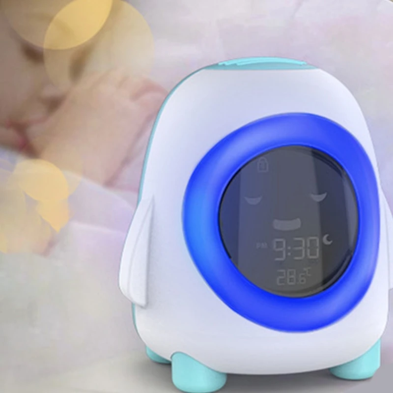 

Colorful Wake Up Light Alarm Clock For Kids Indoor Thermometer Cute Clock USB Dropshipping