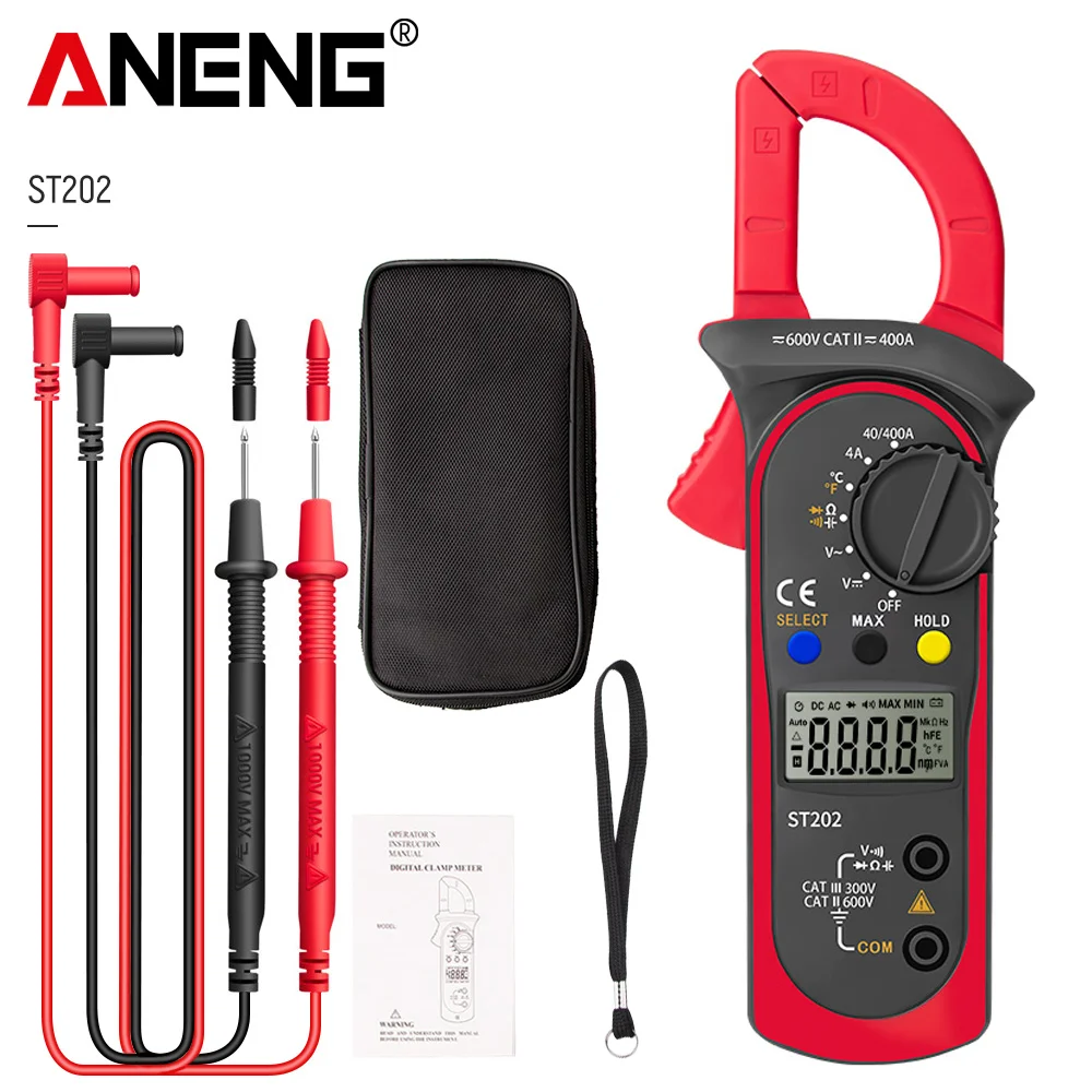 Умный Цифровой мультиметр зажим ANENG ST202 Вольтметр постоянного и переменного тока