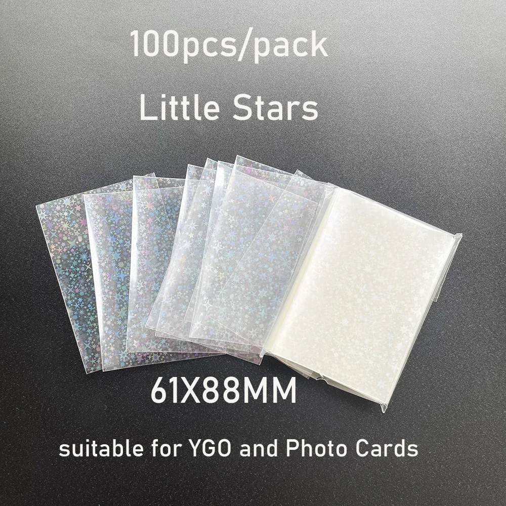 200pcs 61X88MM Card Protector Little Stars Laser Flashing Sleeves for YGO Ultra Holder Holographic Foil Protective | Спорт и