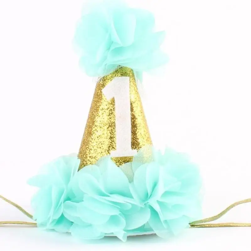 

Happy First Birthday Party Hat Decor Cap One Birthday Hat Princess Crown 1st Year Old Number Baby Kids Hair Accessory decoration