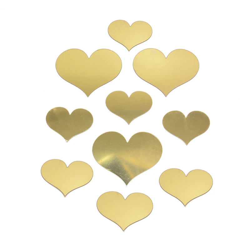 10 шт. зеркальные настенные 3d наклейки в форме сердца акриловые художественные