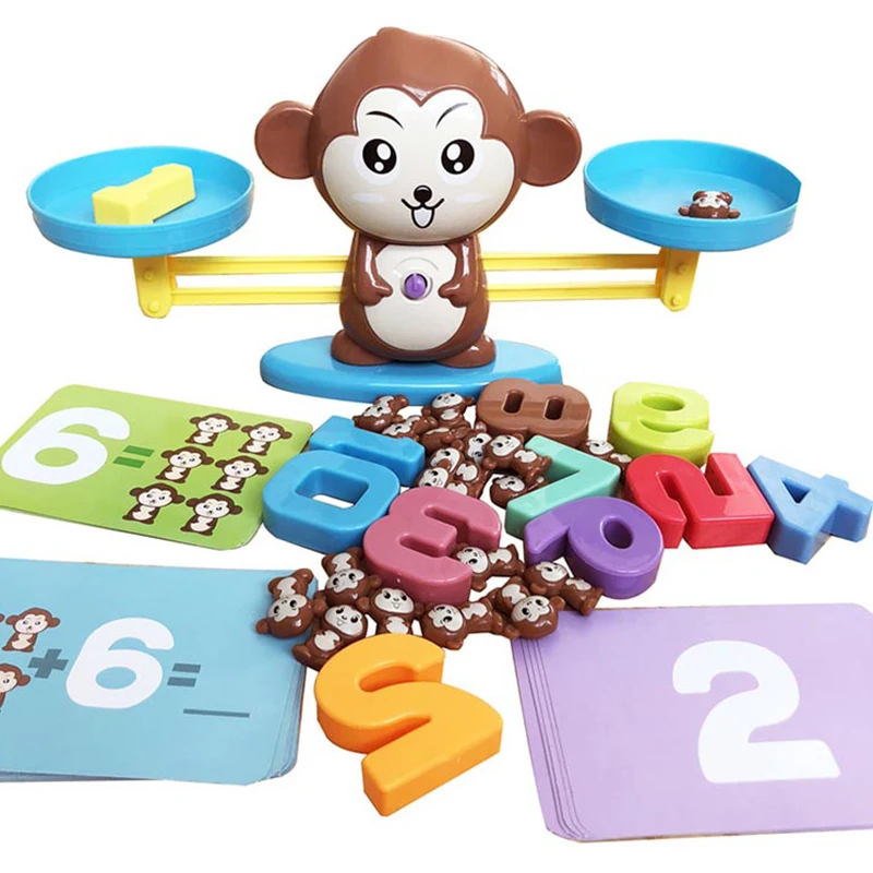 Игрушечные настольные игрушки весы для веса обезьяны математическая детская