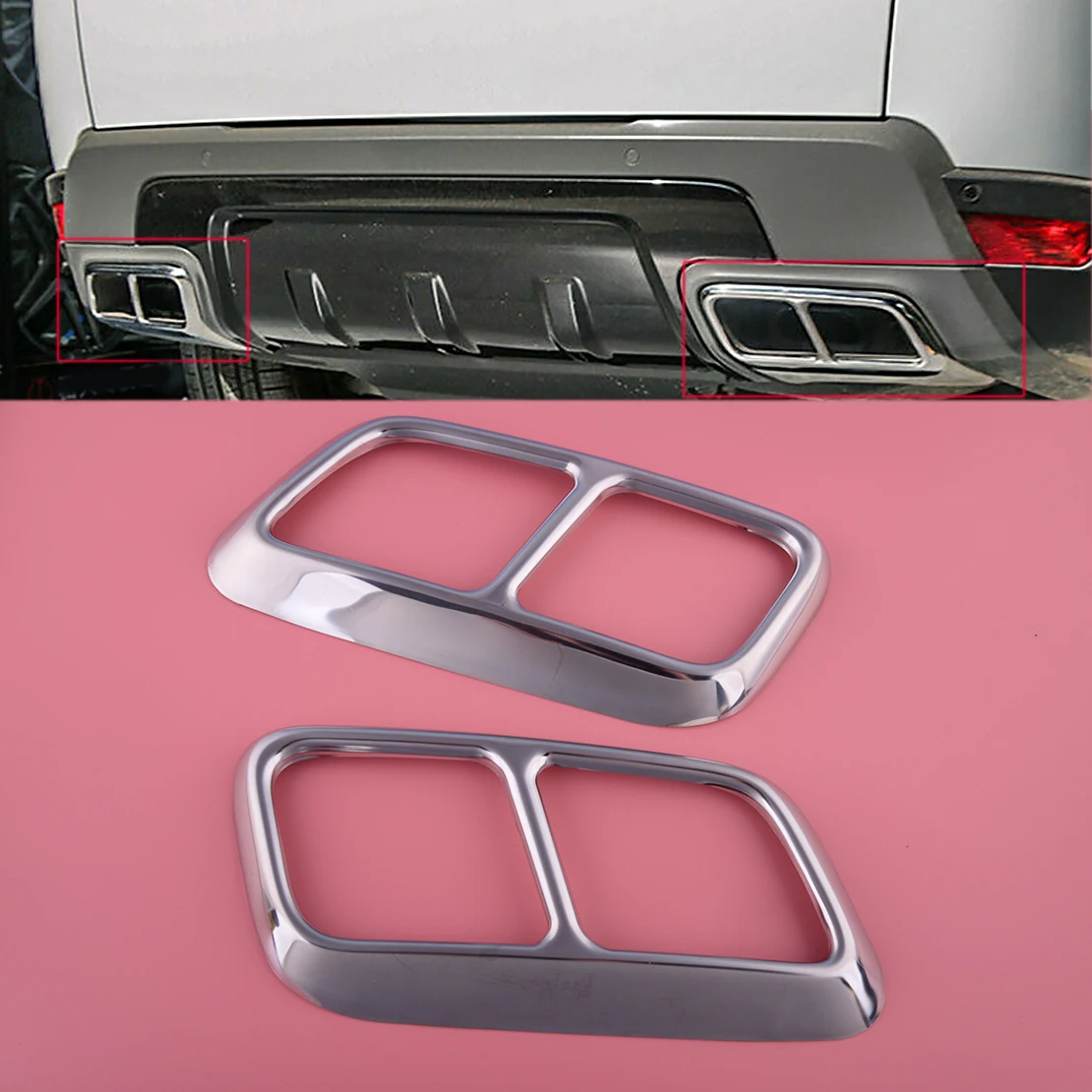 

1 пара выхлопной трубы Накладка рамка литье подходит для Land Rover Range Rover Sport 2018 2019