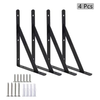 2 pairs 6 inch triangle shelf bracket thickened wall rack bracket support load bearing right angle support frame