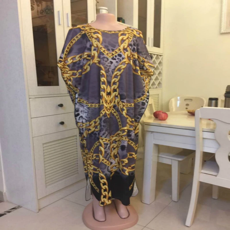 Новинка 2019 Африканский бриллиант 100% хлопок шифон длинное Дашики платье для леди