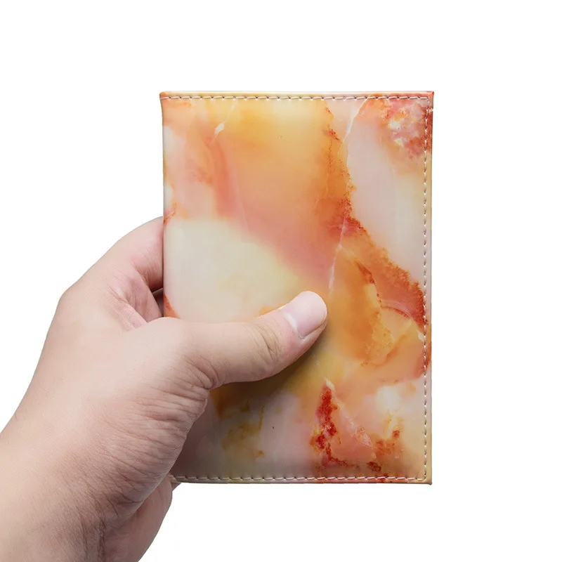 Обложка для паспорта из ПУ кожи с тиснением под белый мрамор|Держатели карт и