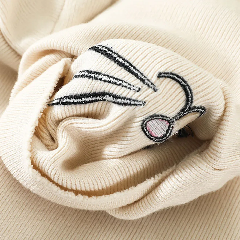 Gaganight Embroidery Cute Cat Girls Basic Sweater Women Long Sleeve Turtleneck Sweaters Female Sweet Pullover Autumn Winter Chic | Женская