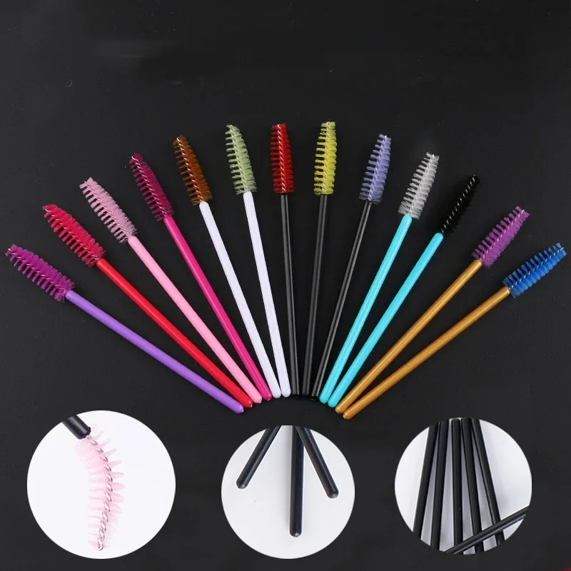 

100Pcs Disposable Eyelash Mascara Brushes Makeup Brush Wands Microbrushing Mini Mascara Applicator Make Up Kit Natural Extention