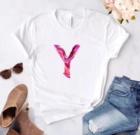 26 letters t shirts womens woman tshirts women clothing short sleeve t shirt 2021 summer kawai tops with sleeves for cute top
