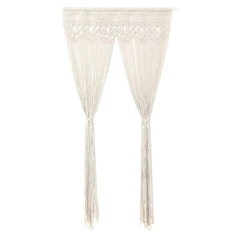 

Macrame Cotton Handwoven Tapestry Bohemian Room Divider Window Door Curtains Wedding Background Home Decor 2 Sizes