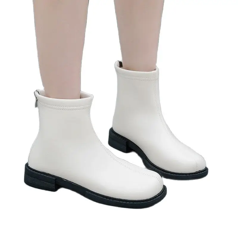 

2021Newest Winter Fall Womens Ankle Boots Keep Warm Round Toe 3cm Heel Zip Fashion Shoes for Woman Casual Basic Plus Size 35-43