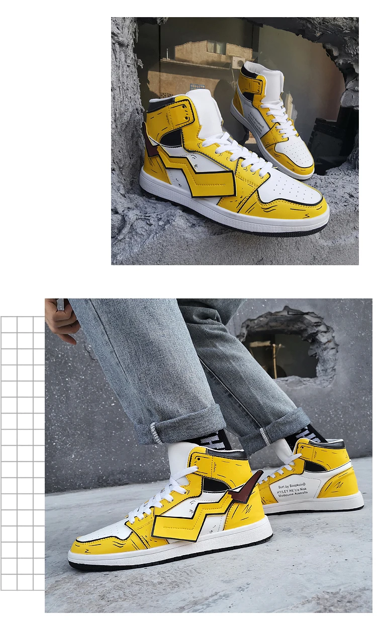 Pikachu/мужские кроссовки на толстой подошве; мужская повседневная обувь; брендовая мужская обувь; Новинка года; модная воздушная обувь; унисекс; женская обувь для влюбленных
